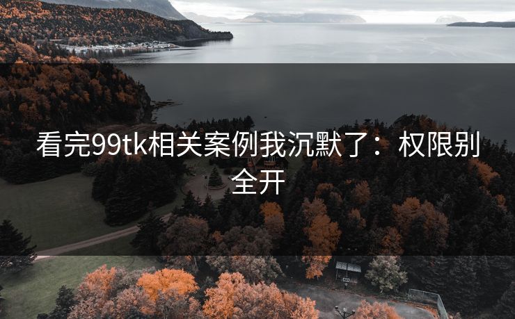 看完99tk相关案例我沉默了：权限别全开