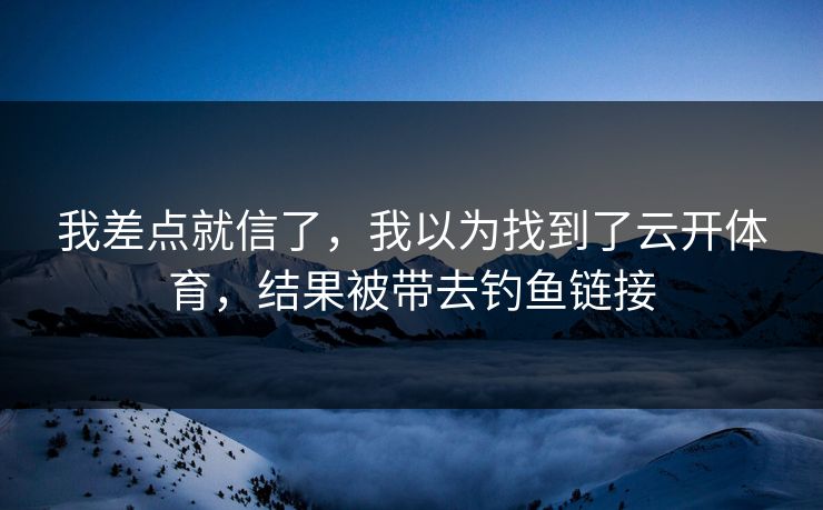 我差点就信了，我以为找到了云开体育，结果被带去钓鱼链接