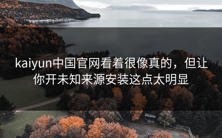 kaiyun中国官网看着很像真的，但让你开未知来源安装这点太明显