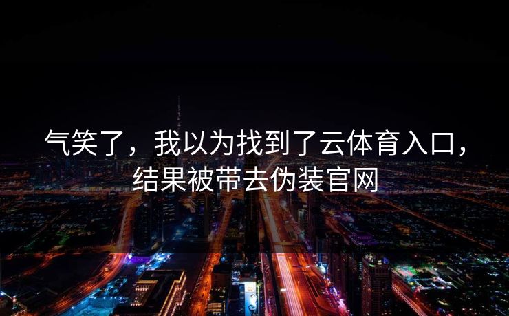 气笑了，我以为找到了云体育入口，结果被带去伪装官网